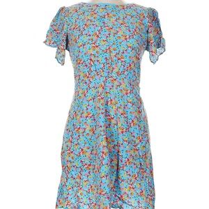 LOFT Sky Blue Floral Midi Dress